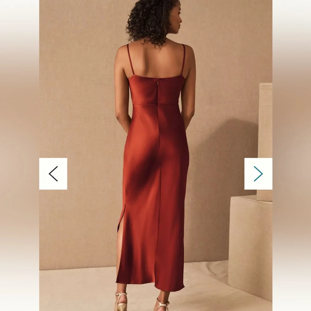 BHLDN Cali Satin Charmeuse Midi Dress - Picture 2 of 3